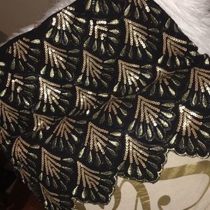 Black, Gold and Evergreen Skirt